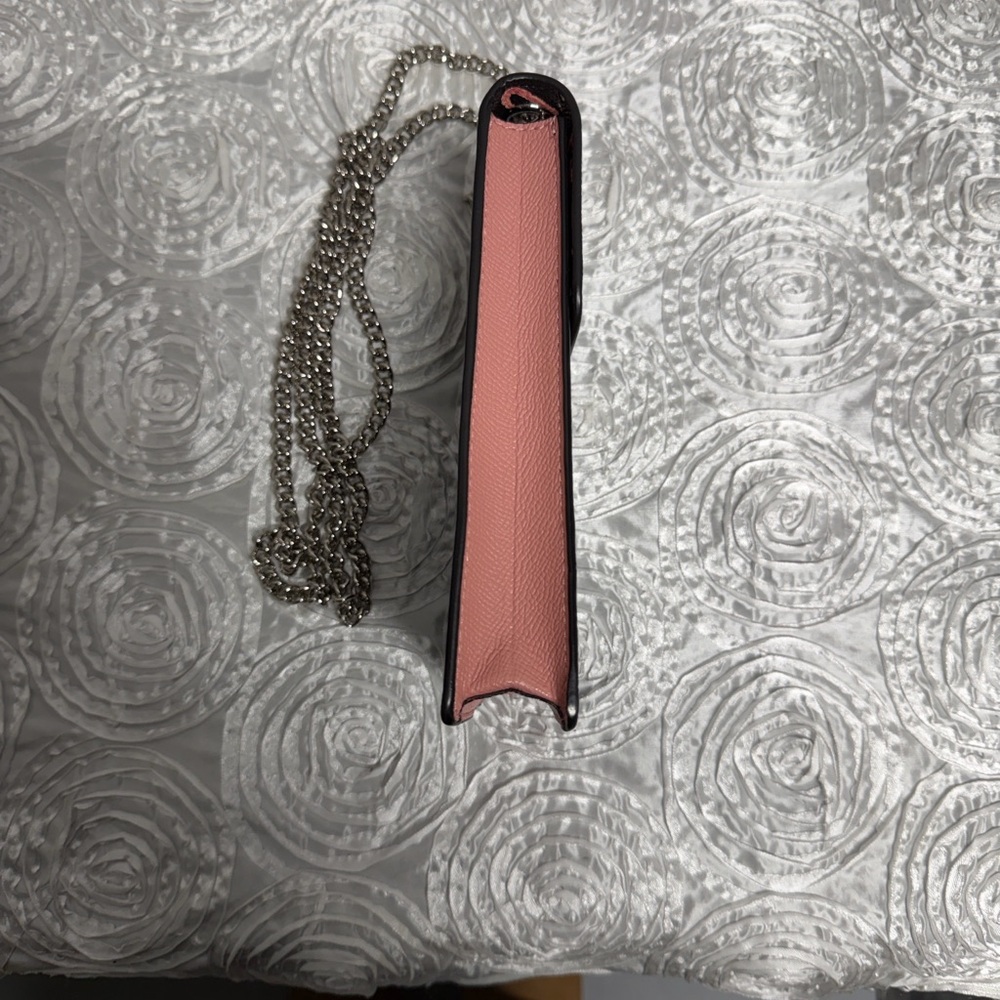 Coach North/South Leather Crossbody Phone Bag with Silver Chain - Picture 4 of 14